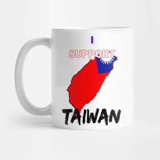 I support Taiwan - Flag inspired Map of Taiwan Mug